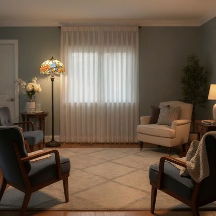Brilagi - Tiffany glas-in-lood vloerlamp JUNGLE 2xE27/60W/230V