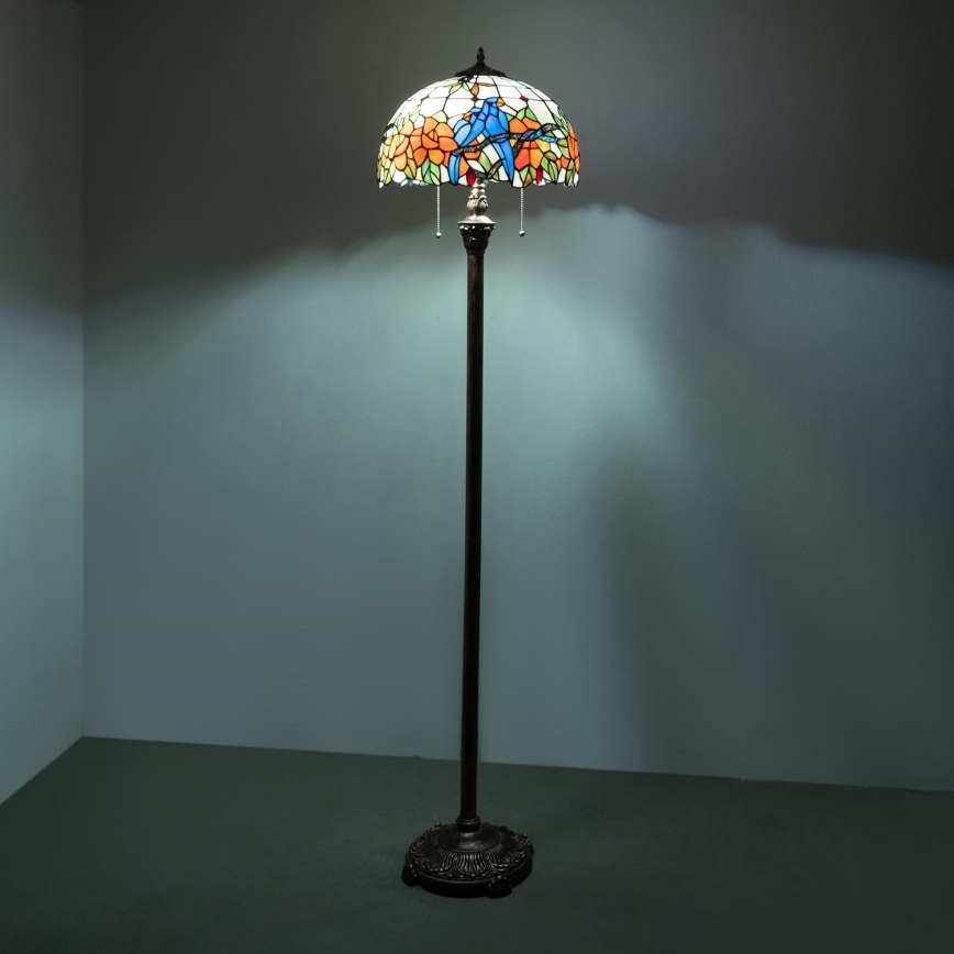 Brilagi - Tiffany glas-in-lood vloerlamp JUNGLE 2xE27/60W/230V