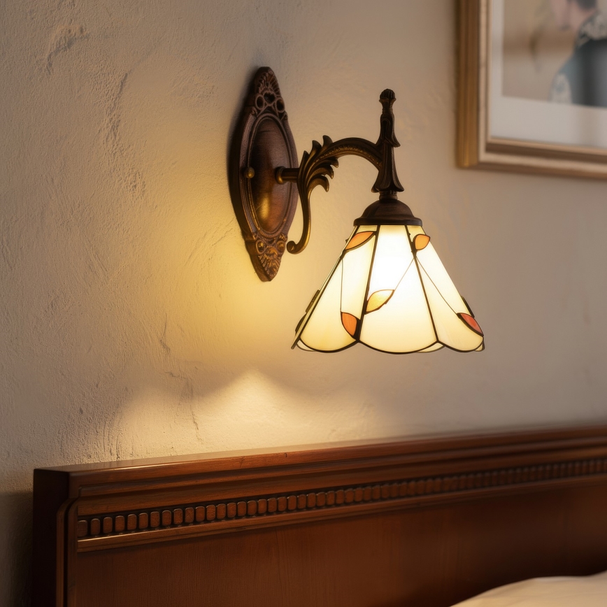 Brilagi - Tiffany glas-in-lood wandlamp FOLIA 1xE14/40W/230V