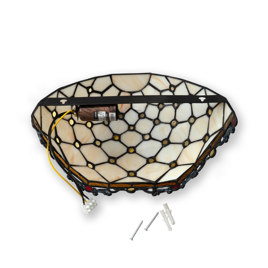 Brilagi - Tiffany glas-in-lood wandlamp Ivoor 1xE14/40W/230V