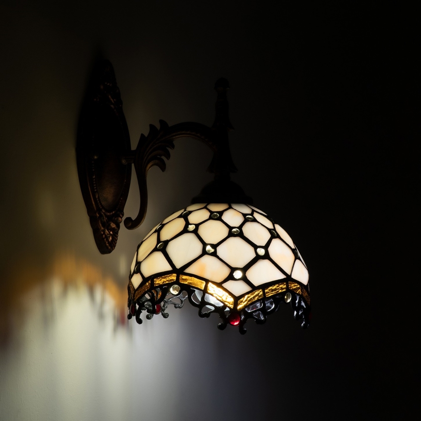BRILAGI - Tiffany glas-in-lood wandlamp IVORY 1xE14/40W/230V
