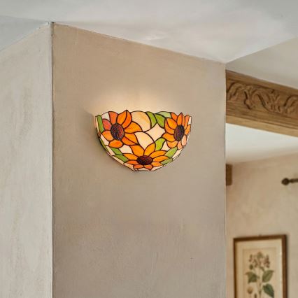 Brilagi - Tiffany glas-in-lood wandlamp SUNFLOWER 1xE14/40W/230V