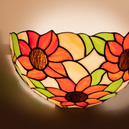 Brilagi - Tiffany glas-in-lood wandlamp SUNFLOWER 1xE14/40W/230V