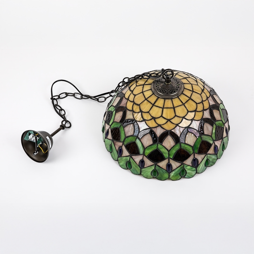 Brilagi - Tiffany glas-in-loodkroonluchter aan ketting MARGARET 2xE27/60W/230V