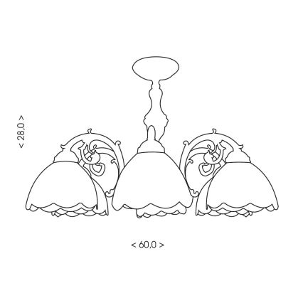 Brilagi - Tiffany-glas plafondlamp JUNGLE 6xE27/60W/230V Ø 60 cm