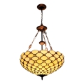 BRILAGI - Tiffany lustre en vitrail avec chaîne IVORY SMOOTH 3xE27/60W/230V diam. 50 cm