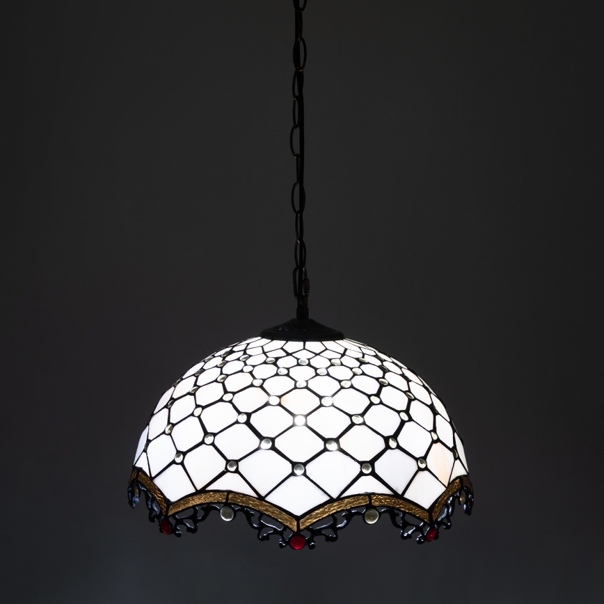 BRILAGI - Tiffany lustre en vitrail suspendu par une chaîne IVORY 1xE27/60W/230V Ø 40 cm