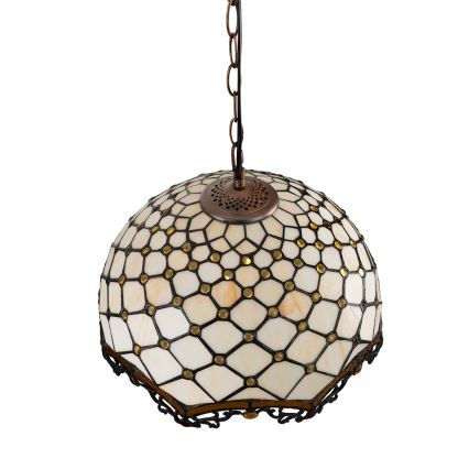 BRILAGI - Tiffany lustre en vitrail suspendu par une chaîne IVORY 1xE27/60W/230V Ø 40 cm
