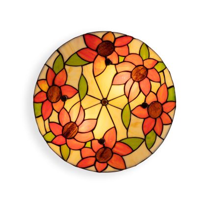 BRILAGI - Tiffany plafonnier en vitrail SUNFLOWER 2xE27/60W/230V Ø 40 cm