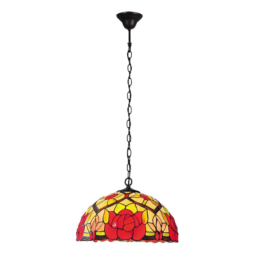 Brilagi - Tiffany-stijl glas-in-lood kroonluchter met kettingophanging GARLAN 2xE27/60W/230V