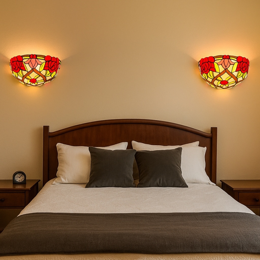 Brilagi - Tiffany-stijl glas-in-lood wandlamp GARLAN 1xE14/40W/230V