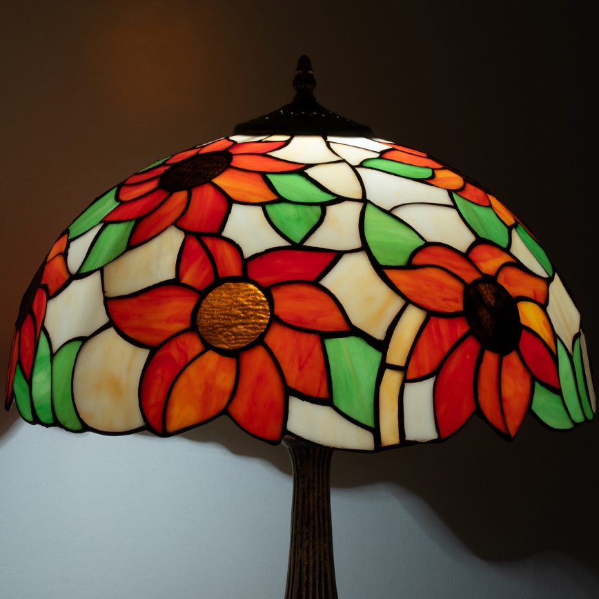 Brilagi - Tiffany-tafellamp SUNFLOWER 2xE27/60W/230V