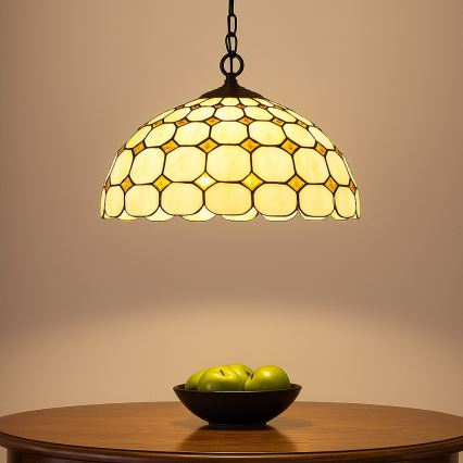 Brilagi - Tiffany-vitraal hanglamp aan ketting DORAN 2xE27/60W/230V