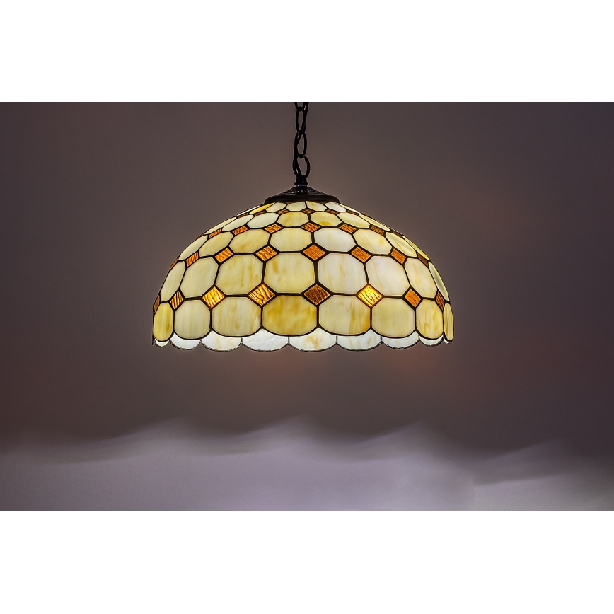 Brilagi - Tiffany-vitraal hanglamp aan ketting DORAN 2xE27/60W/230V