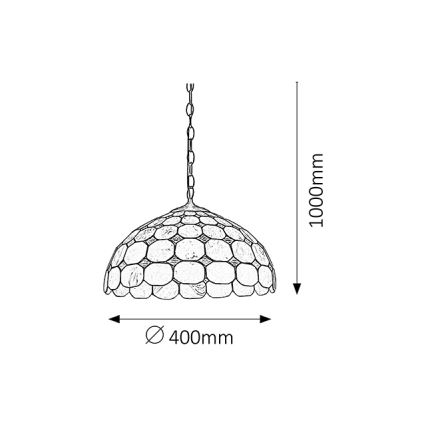 Brilagi - Tiffany-vitraal hanglamp aan ketting DORAN 2xE27/60W/230V