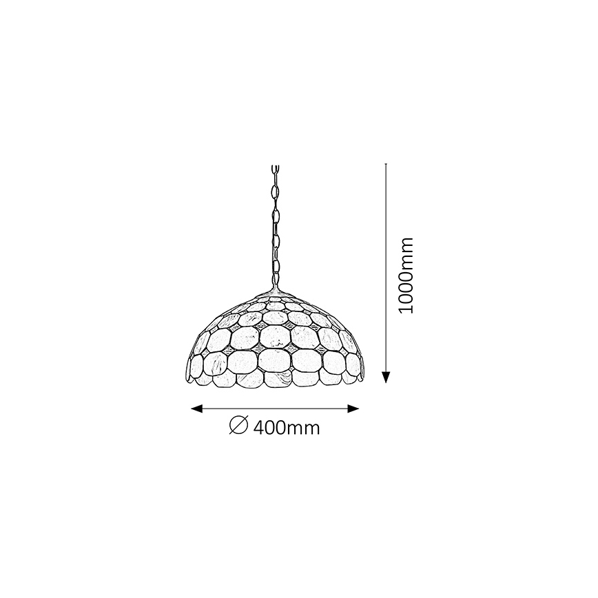 Brilagi - Tiffany-vitraal hanglamp aan ketting DORAN 2xE27/60W/230V