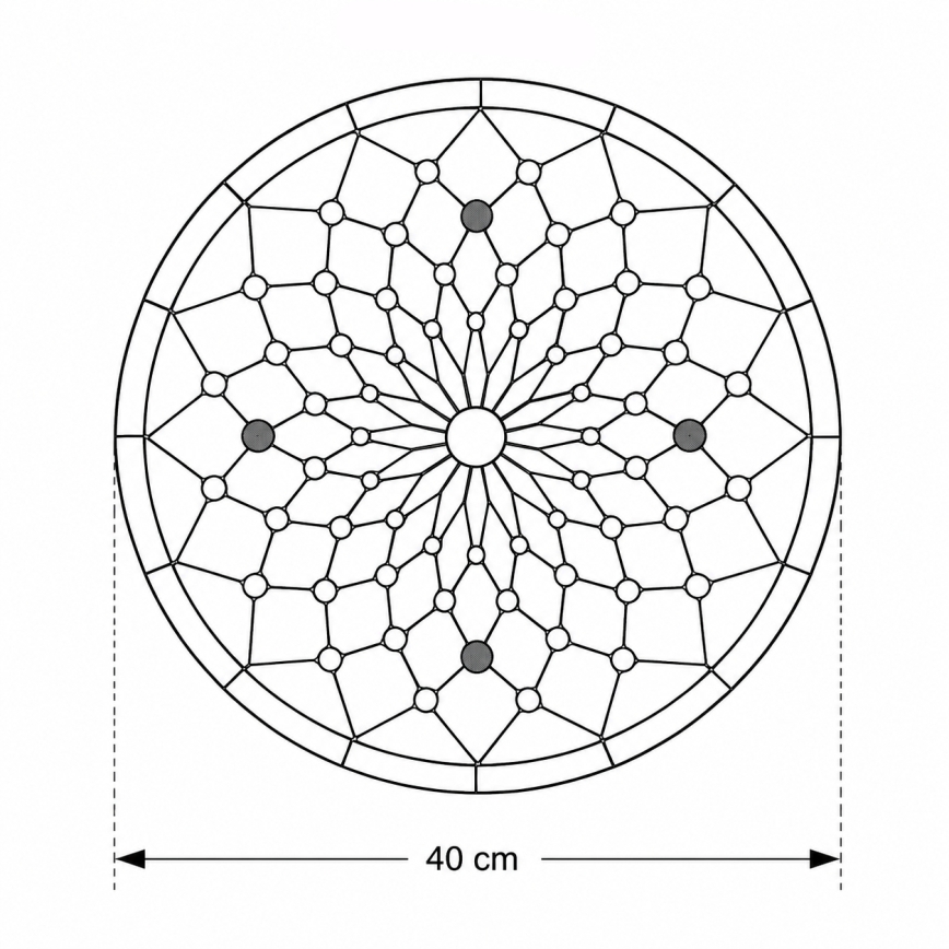 Brilagi - Tiffany-vitraal plafondlamp ivoor 3xE27/60W/230V Ø 40 cm
