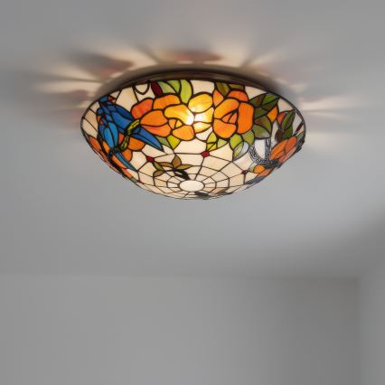 Brilagi - Tiffany-vitraal plafondlamp JUNGLE 2xE27/60W/230V Ø 40 cm