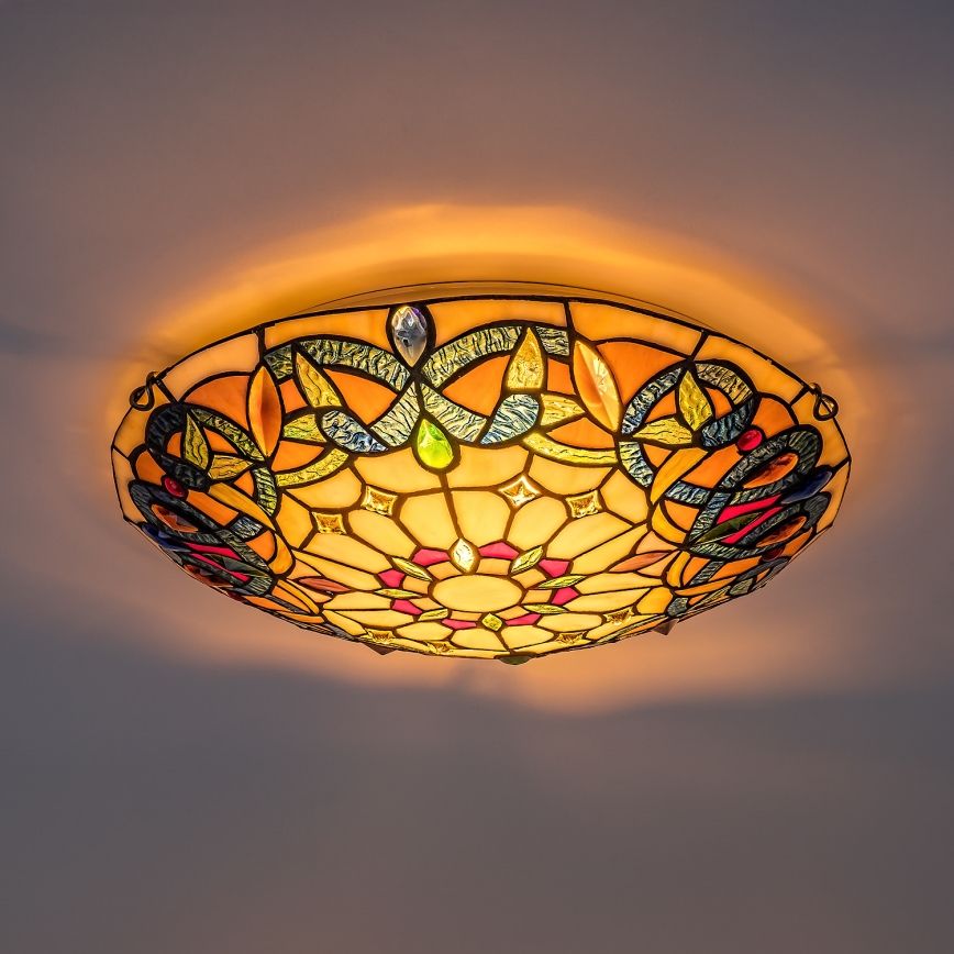 Brilagi - Tiffany-vitraal plafondlamp LUISA 2xE27/60W/230V Ø 40 cm