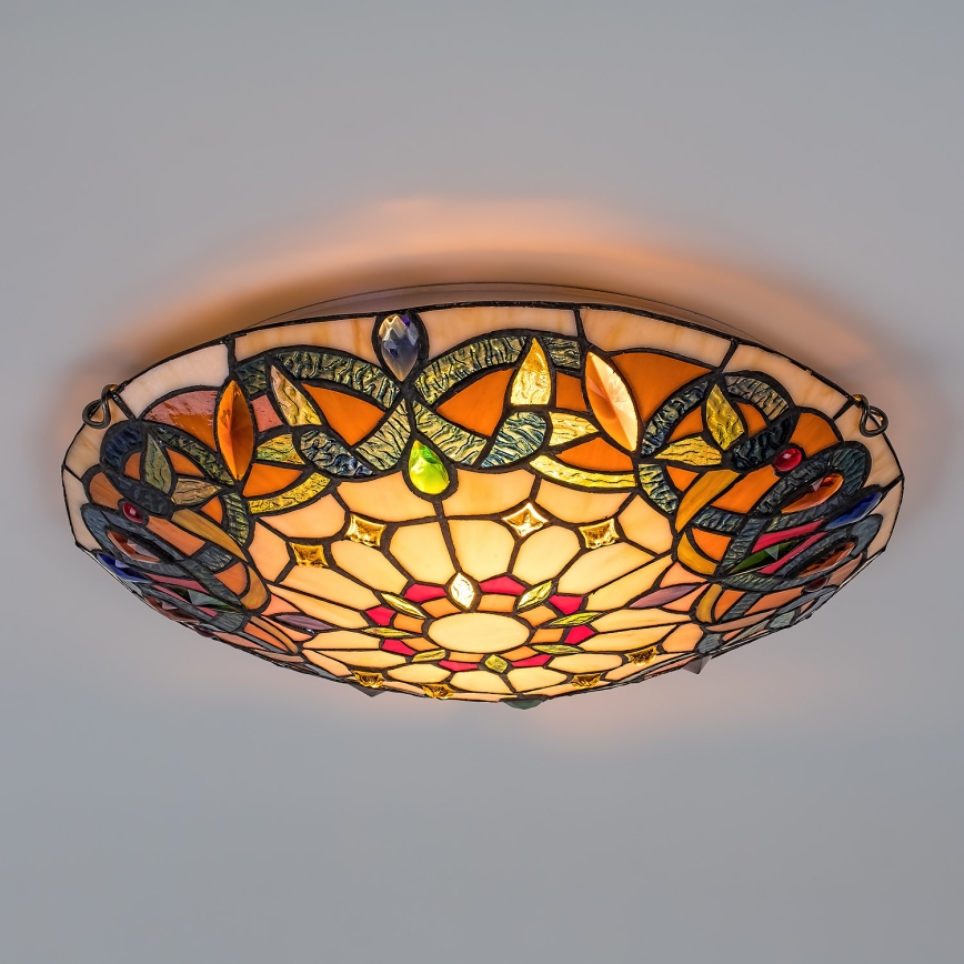 Brilagi - Tiffany-vitraal plafondlamp LUISA 2xE27/60W/230V Ø 40 cm
