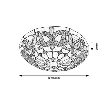 Brilagi - Tiffany-vitraal plafondlamp LUISA 2xE27/60W/230V Ø 40 cm