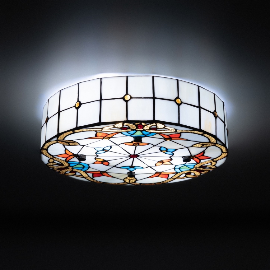 Brilagi - Tiffany-vitraal plafonnière MIRABELLA 3xE27/60W/230V Ø 40 cm