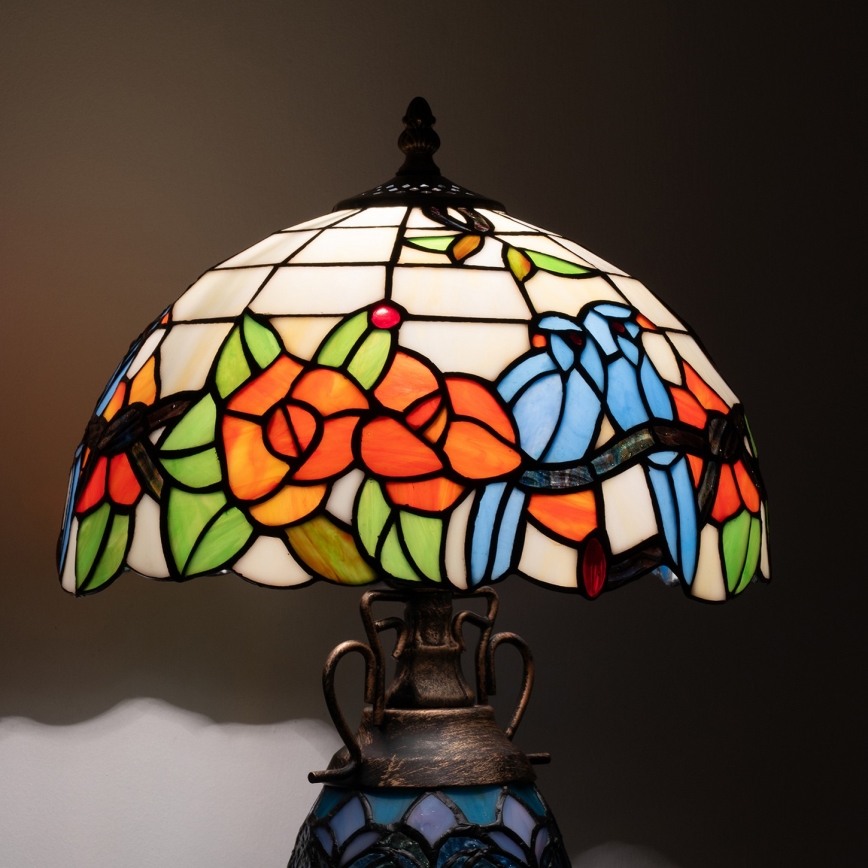 Brilagi - Tiffany-vitraal tafellamp JUNGLE 1xE27/60W/230V + 1xE14/40W
