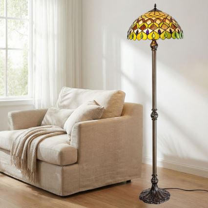 Brilagi - Tiffany-vitraal vloerlamp MARGARET 2xE27/60W/230V