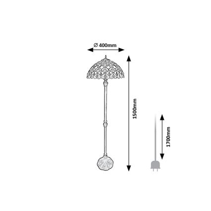Brilagi - Tiffany-vitraal vloerlamp MARGARET 2xE27/60W/230V