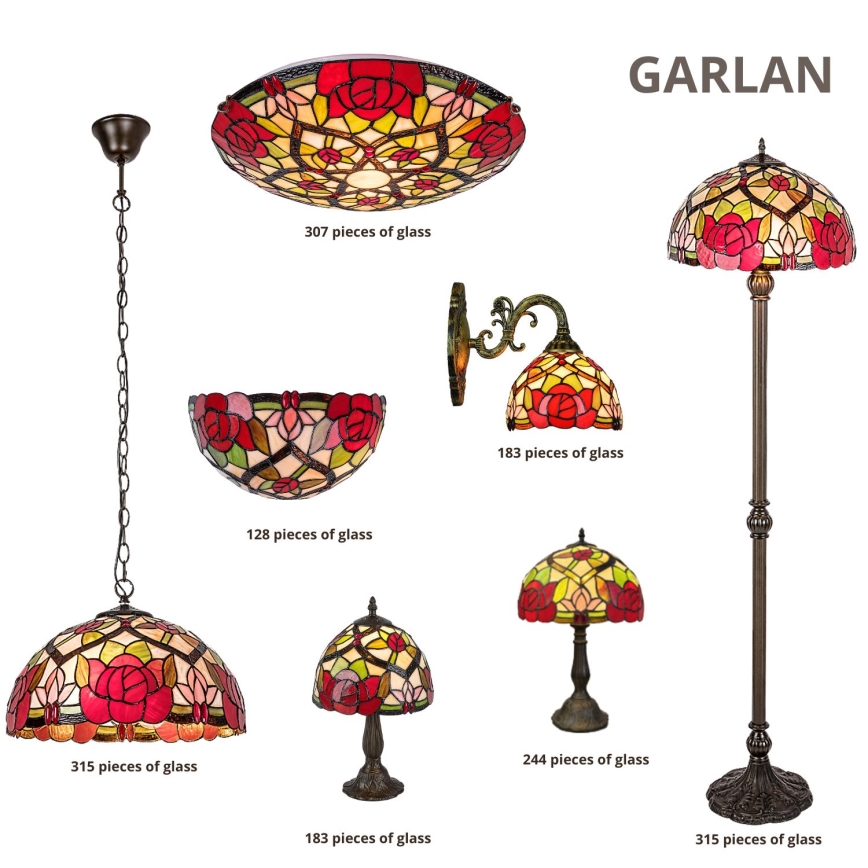 Brilagi - Tiffany-vloerlamp GARLAN 2xE27/60W/230V