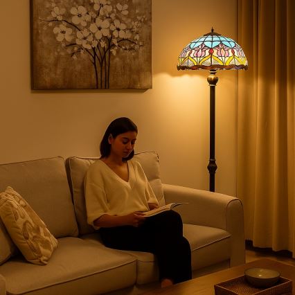 Brilagi - Tiffany-vloerlamp LORAS 2xE27/60W/230V