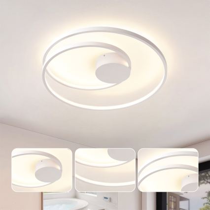 Brilagi - LED dimbare plafondlamp TWISTER LED/48W/230V 3000-6000K Ø 50 cm wit + afstandsbediening