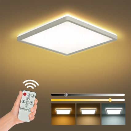 Brilagi - LED dimbare plafondlamp ULTRA SLIM LED/18W/230V 2700-6500K 30x30 cm wit + afstandsbediening