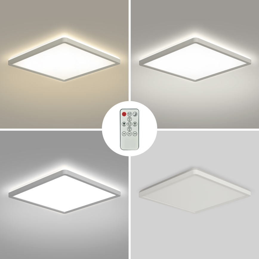 Brilagi - LED dimbare plafondlamp ULTRA SLIM LED/18W/230V 2700-6500K 30x30 cm wit + afstandsbediening
