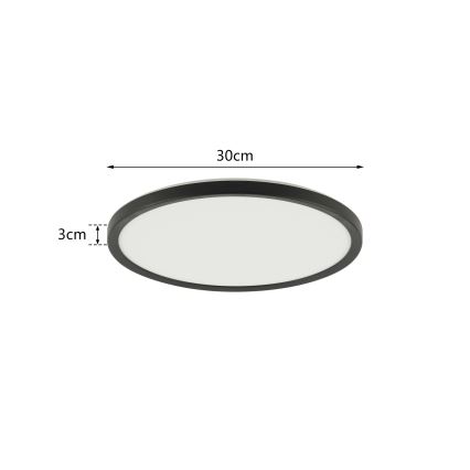 Brilagi - LED dimbare plafondlamp ULTRA SLIM LED/18W/230V 2700-6500K Ø 30 cm zwart + afstandsbediening
