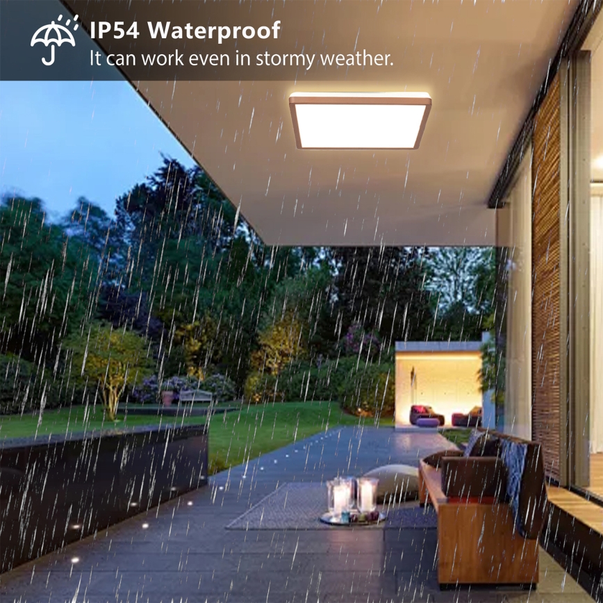 Brilagi - ULTRA SLIM LED plafondlamp voor badkamer 24W/230V 42x42 cm roségoud IP54