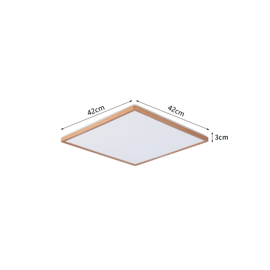 Brilagi - ULTRA SLIM LED plafondlamp voor badkamer 24W/230V 42x42 cm roségoud IP54