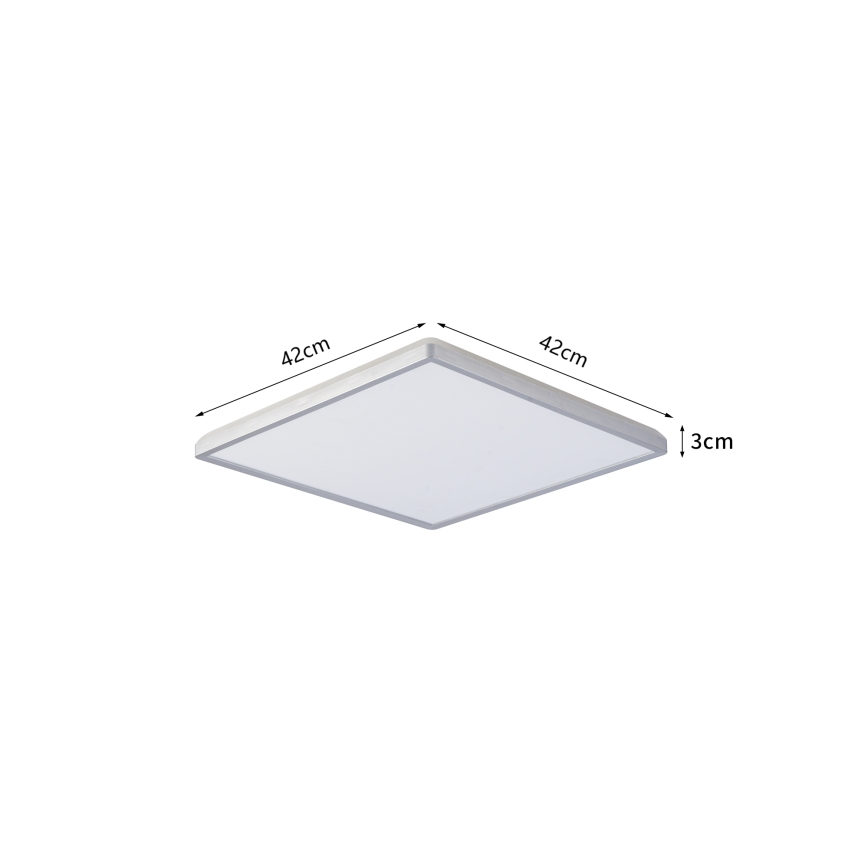 Brilagi - LED badkamerplafondlamp ULTRA SLIM LED/24W/230V 42x42 cm zilverkleurig IP54