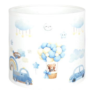 Brilagi - Universele BOBO-lampenkap voor E27, Ø 15 cm, wit/blauw met beertjes