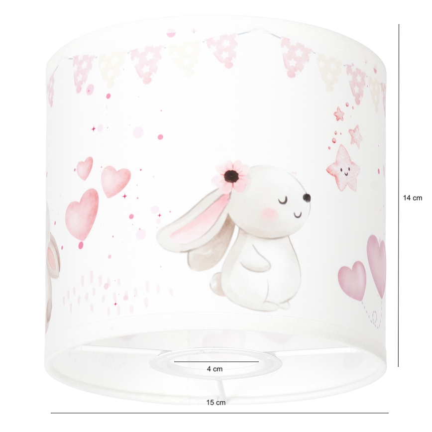 Brilagi - Universele lampenkap BOBO E27 Ø 15 cm crème/konijntjes