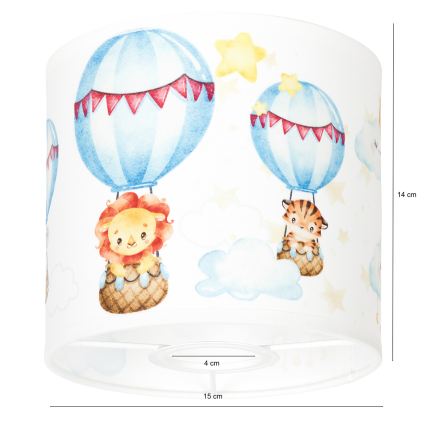 BRILAGI - Universele lampenkap BOBO E27 Ø 15 cm wit/dierenmotief