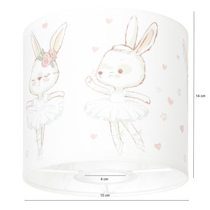 Brilagi - Universele lampenkap BOBO E27 Ø 15 cm wit/konijntjes