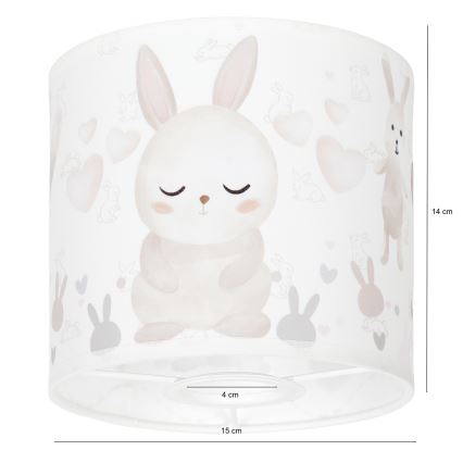 Brilagi - Universele lampenkap BOBO E27 Ø 15 cm wit/konijntjes