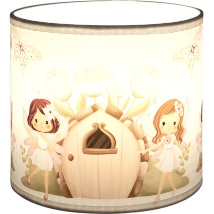 Brilagi - Universele lampenkap BOBO E27 Ø 15 cm wit/roze/feeën