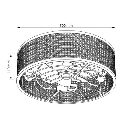 Brilagi - Ventilateur de plafond 4xE27/40W/230V Ø 50 cm bambou + télécommande