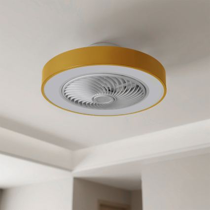 Brilagi - Plafonnier LED dimmable avec ventilateur LED/38W/230V 3000-6500K Ø 50 cm doré + télécommande
