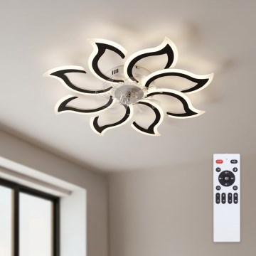Brilagi - Ventilateur de plafond dimmable à LED 44W/230V Ø 90 cm noir + télécommande