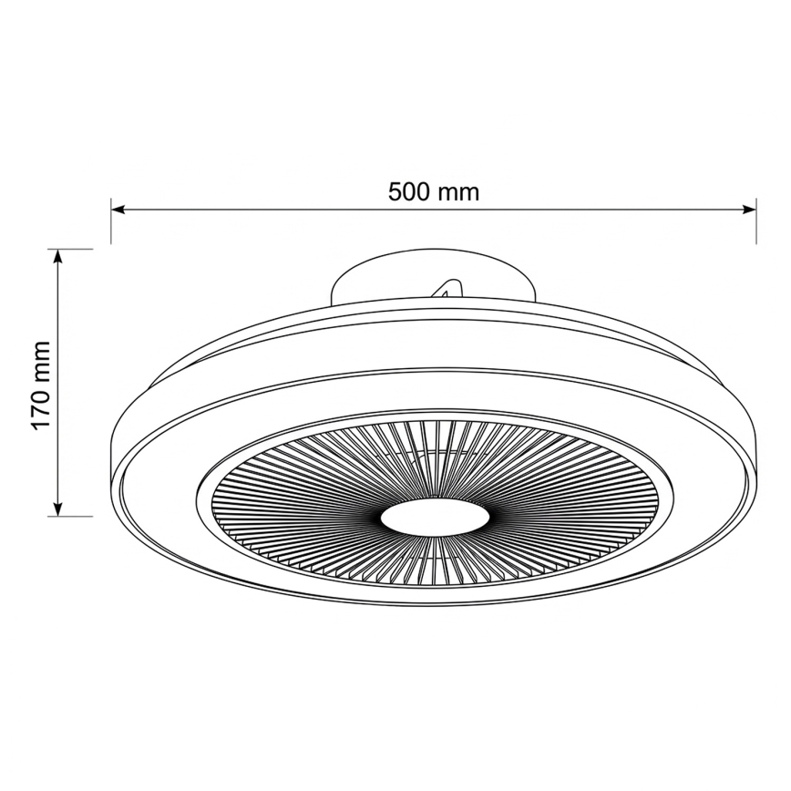 Brilagi - Ventilateur de plafond à LED dimmable 38W/230V 50 cm blanc/marron + télécommande