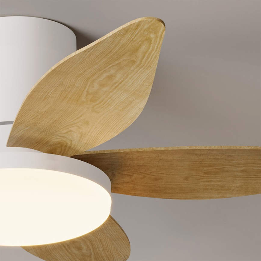 Brilagi - Ventilateur de plafond dimmable LED/32W/230V 3000-6500K Ø 95 cm blanc/marron + télécommande