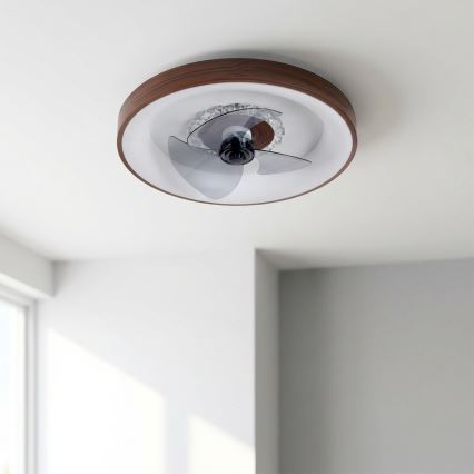 Brilagi - Ventilateur de plafond LED dimmable LED/34W/230V 3000-6500K Ø 46 cm marron + télécommande